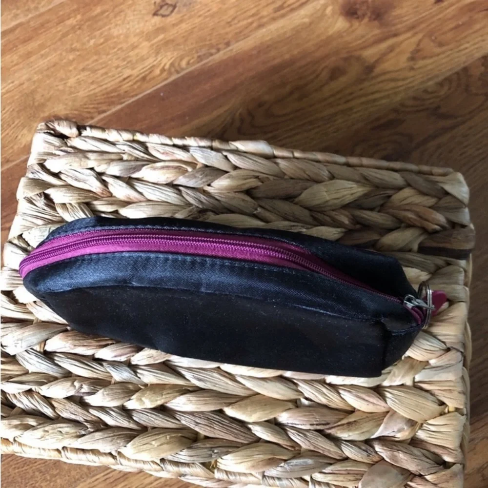 Ipsy black and purple small cosmetic bag